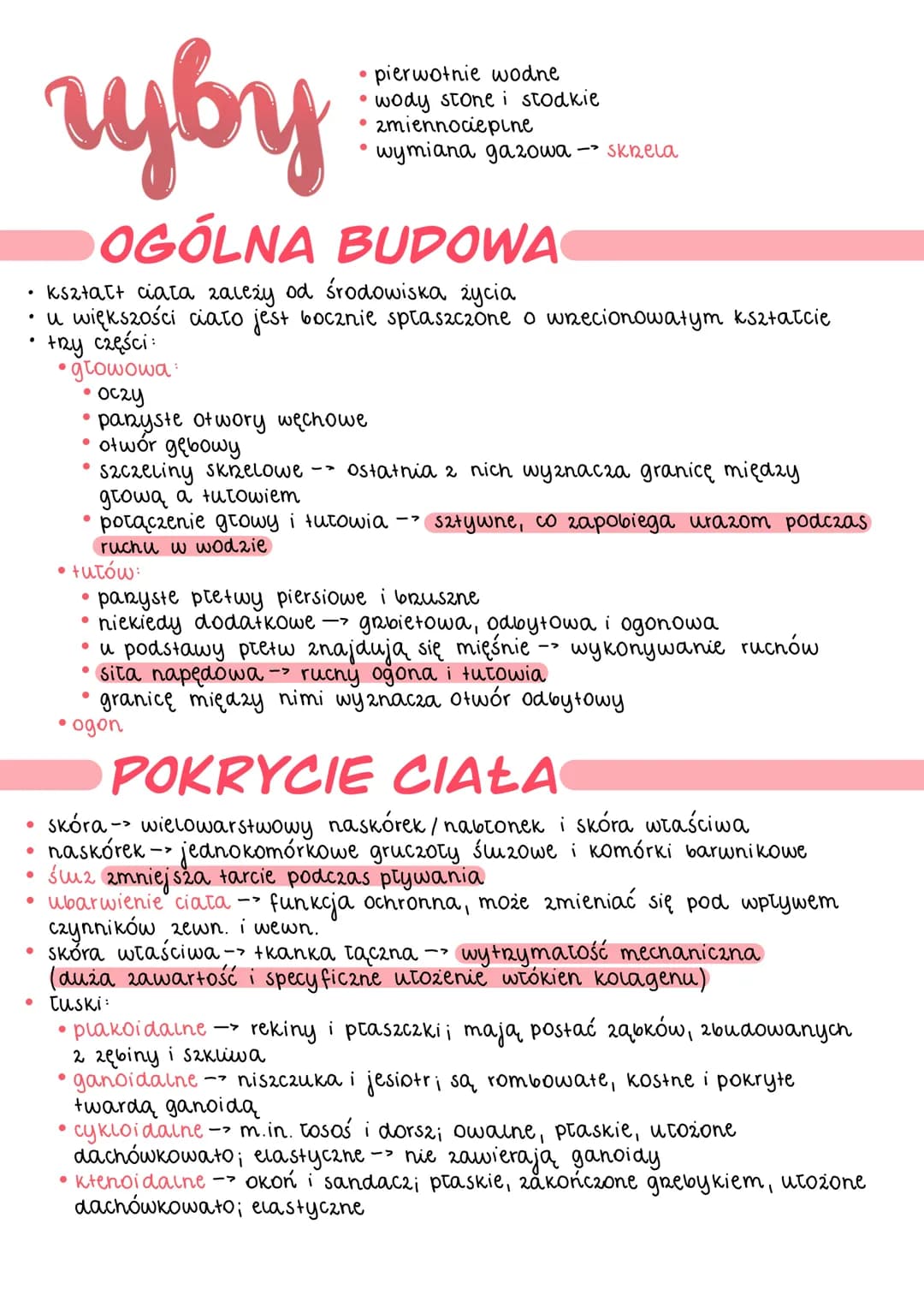 .
●
●
чуву
OGÓLNA BUDOWA
kształt ciała zależy od środowiska życia
.
u większości ciało jest bocznie spłaszczone o wrzecionowałym kształcie
t