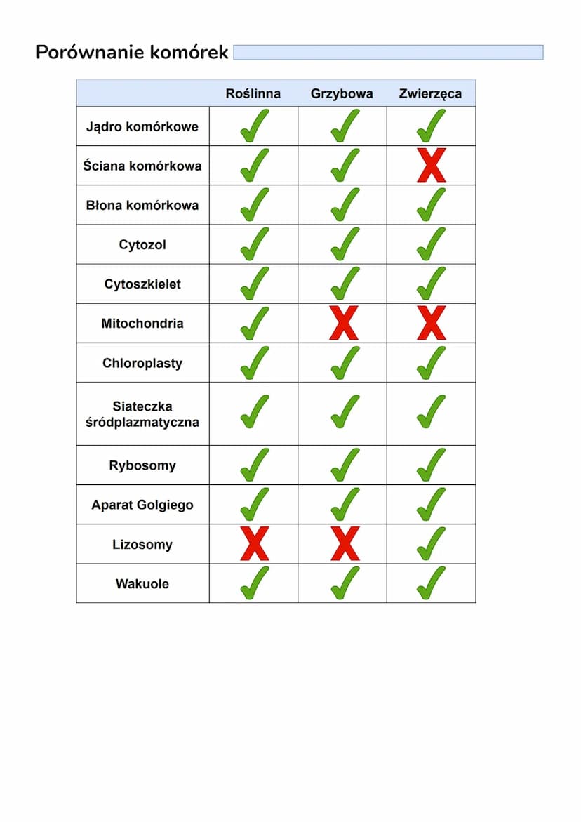 .
Budowa komórki eukariotycznej
Komórka - podstawowa jednostka strukturalna wszystkich organizmów,
zdolna do wykonywania czynności życiowych