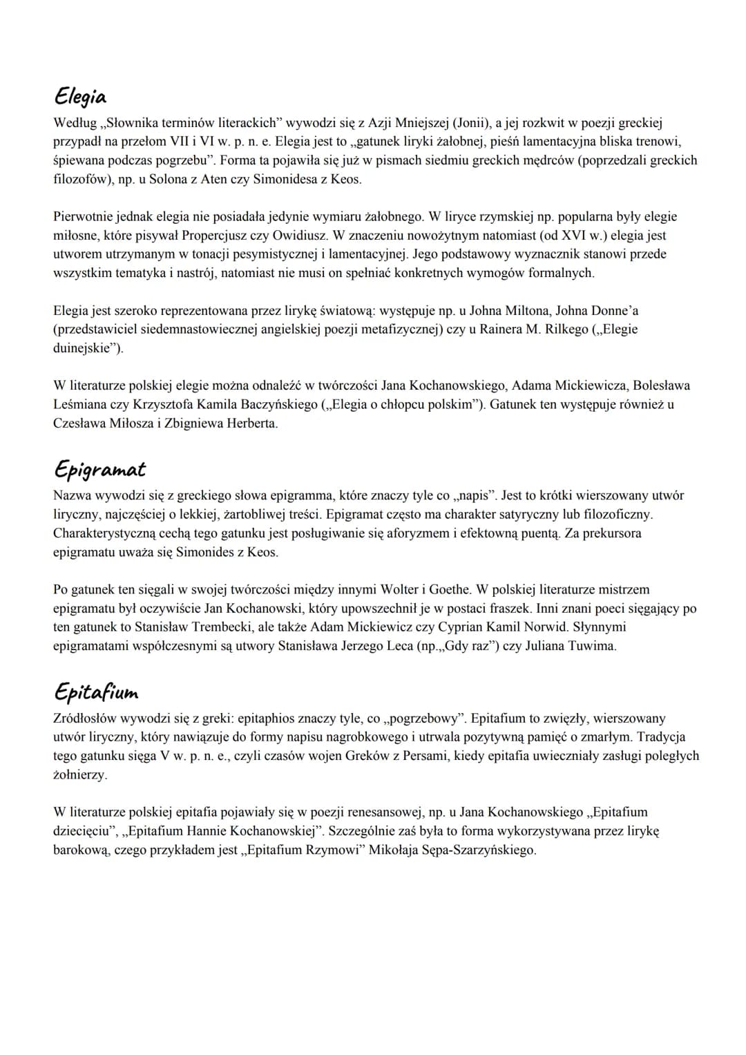 Gatunki liryki starożytnej
Sielanka
Sielanka inaczej zwana bukoliką, idyllą, pastorałką - gatunek literatury pastoralnej, którego zawartość 