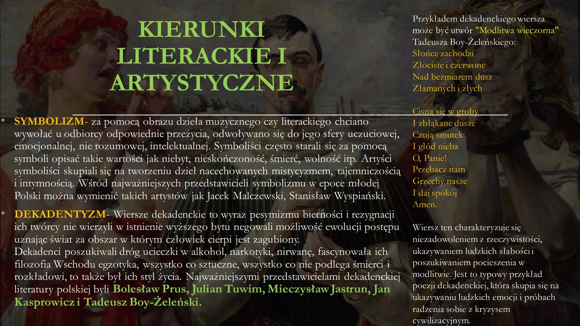 Młoda
Polska
Malczews Autoportretz Thanatose 1915 MŁODA POLSKA
Młoda Polska to okres w historii Polski, który rozpoczął się w
drugiej połowi
