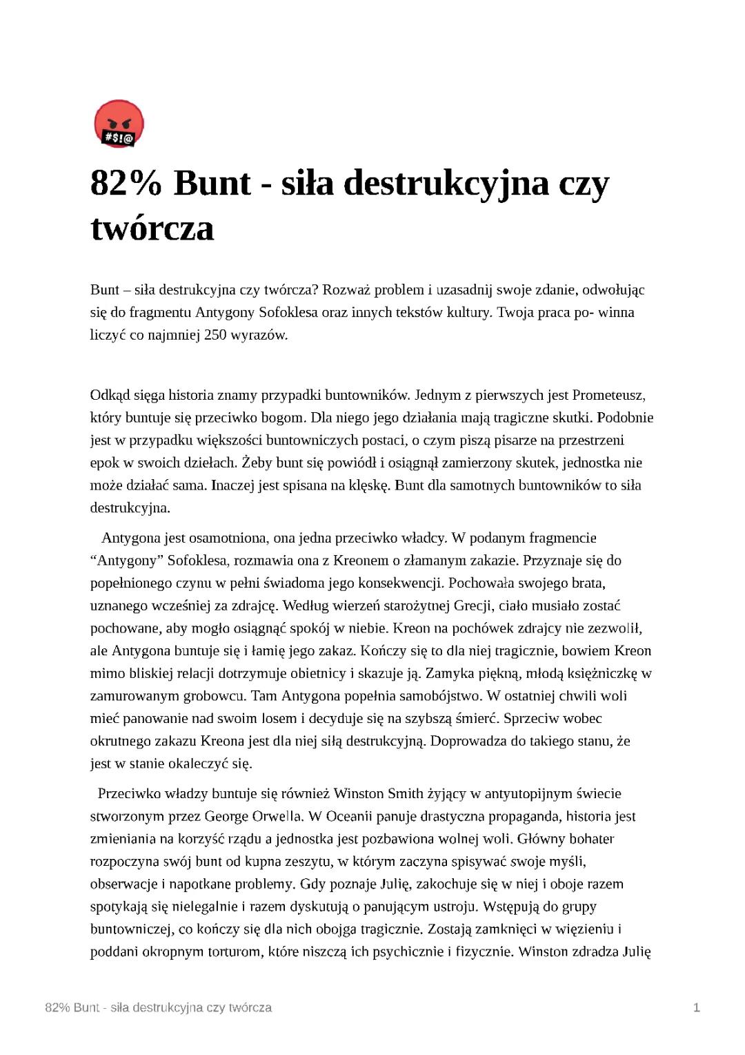 Czy Bunt Jest Siłą Destrukcyjną czy Twórczą? – Rozprawka o Motywie Buntu w Literaturze