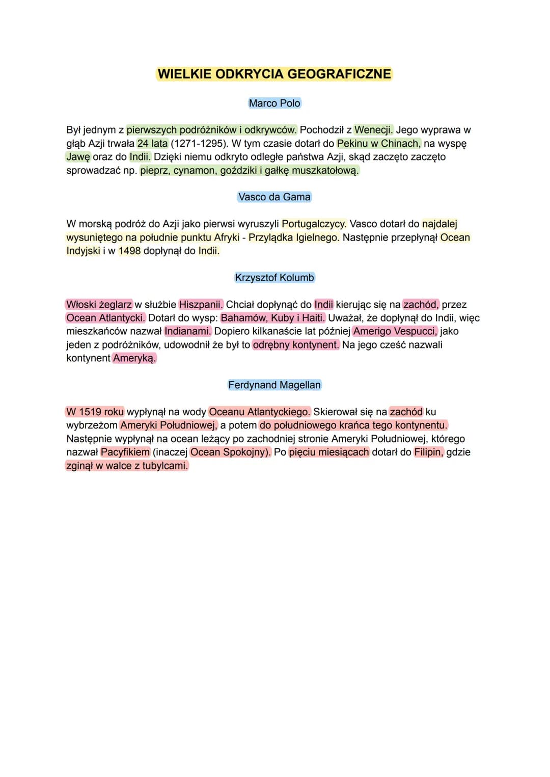 WIELKIE ODKRYCIA GEOGRAFICZNE
Marco Polo
Był jednym z pierwszych podróżników i odkrywców. Pochodził z Wenecji. Jego wyprawa w
głąb Azji trwa