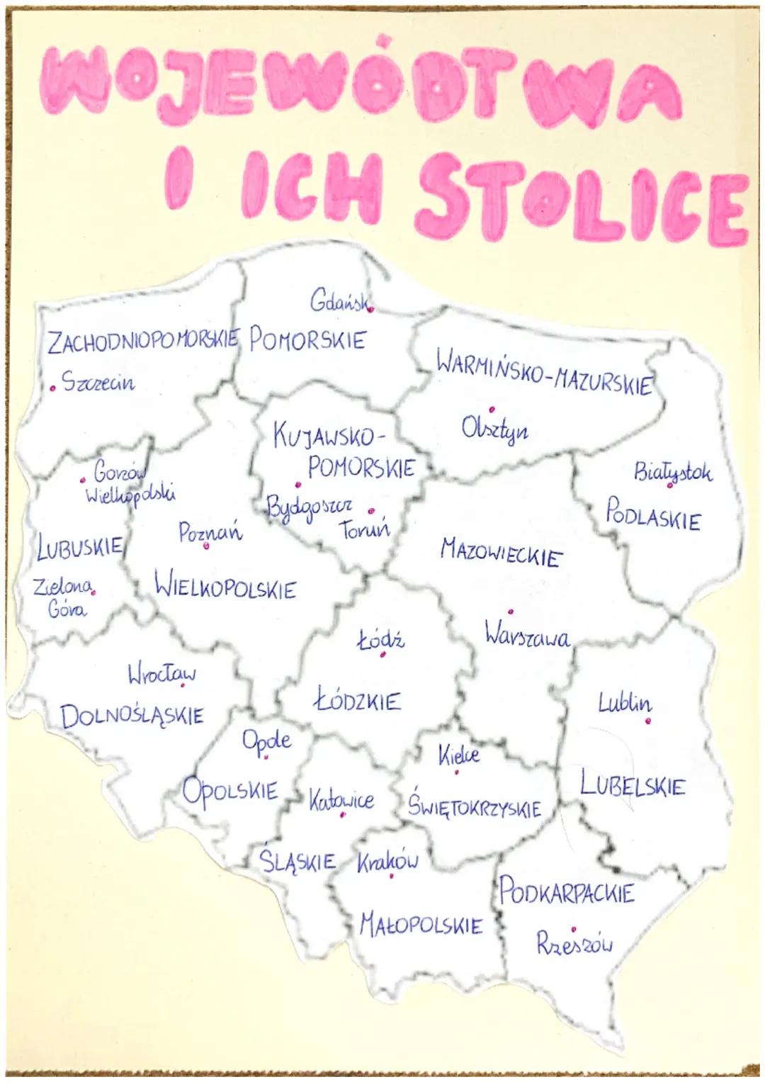 Mapa Polski: Województwa i Stolice