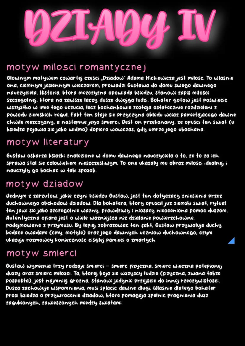 DZIADY IV
czas i miejsce akcji
Akcja rozgrywa sie w Dzień Zaduszny, czyli 2 listopada, ale autor nie informuje
czytelnika, ktory to rok. Naj