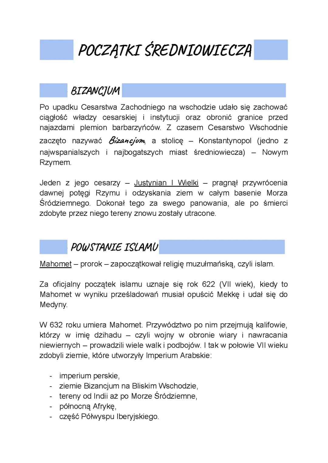 Początki średniowiecza
