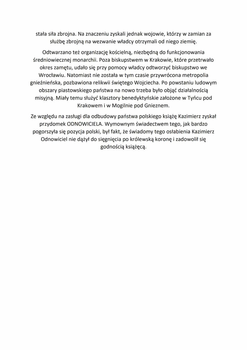 KRYZYS MONARCHII PIASTÓW
Bolesław Chrobry rozszerzył granie państwa piastowskiego. Wojowniczy
władca prowadził wojny z nieomal wszystkimi są