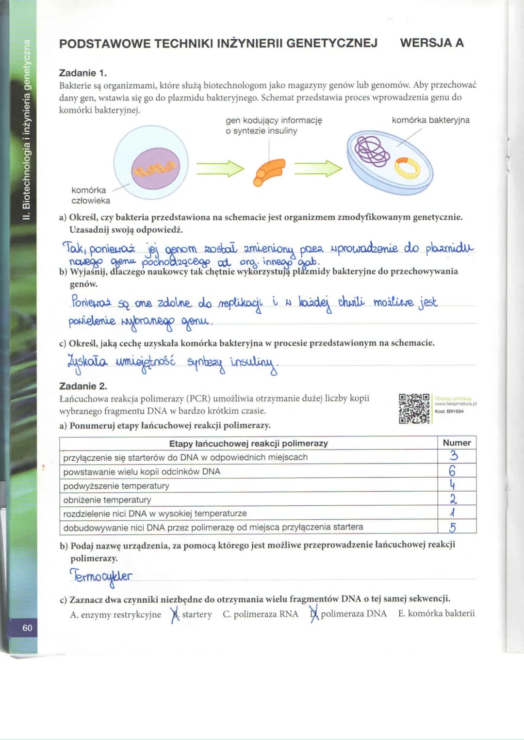 Biologia Biotechnologia I Inżynieria Genetyczna Odpowiedzi Biotechnologia i Matura: Zadania Maturalne i Notatki 2025 (Biologia