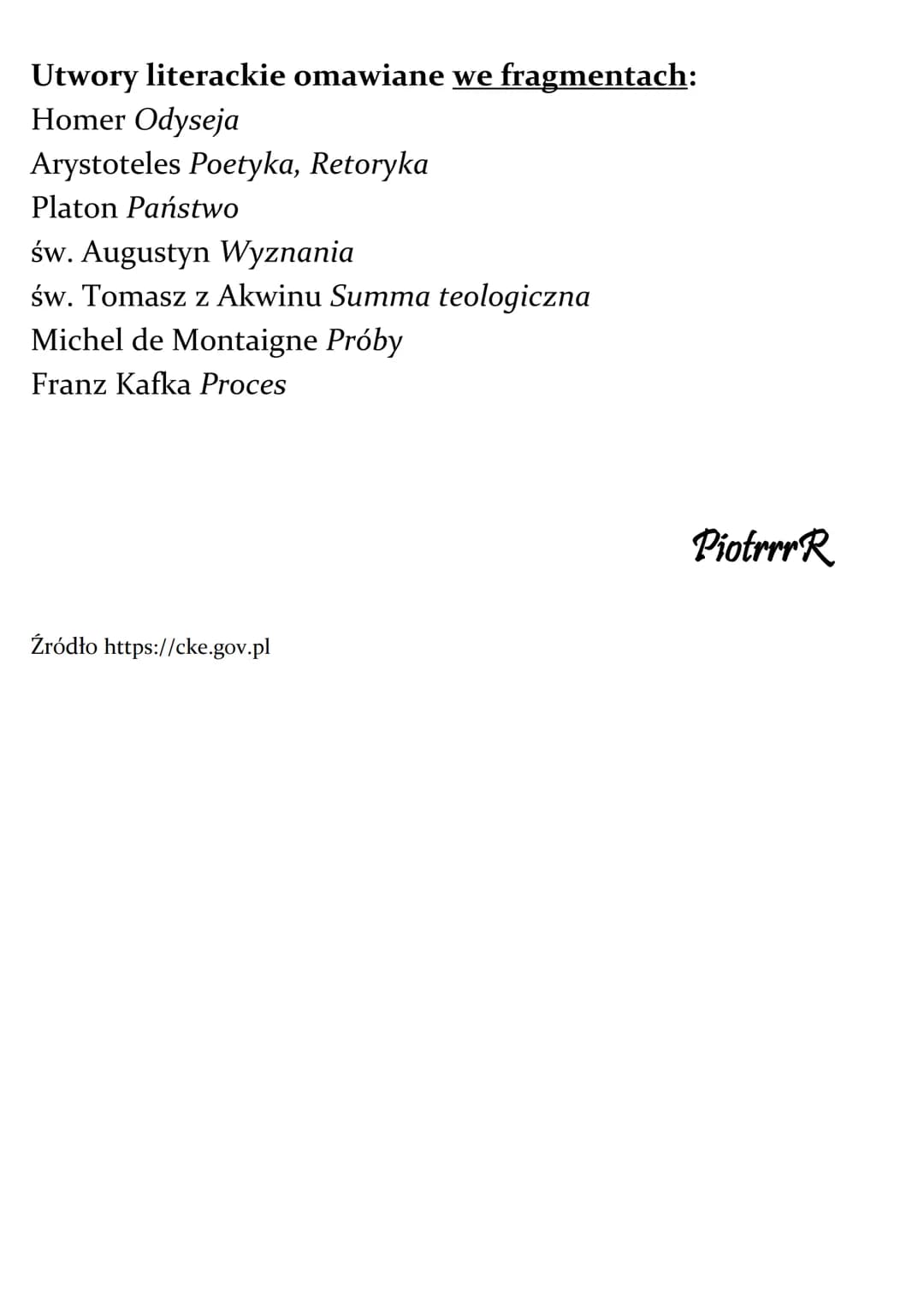 Lektury - matura - ZAKRES
ROZSZERZONY
Obowiązuje znajomość całego utworu:
William Szekspir Hamlet
Juliusz Słowacki Lilla Weneda
Zygmunt Kras