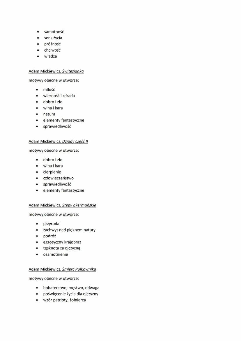 Motyw - element rzeczywistości przedstawionej w utworze (element konstrukcji świata
przedstawionego), na przykład zdarzenie, postać, przedmi
