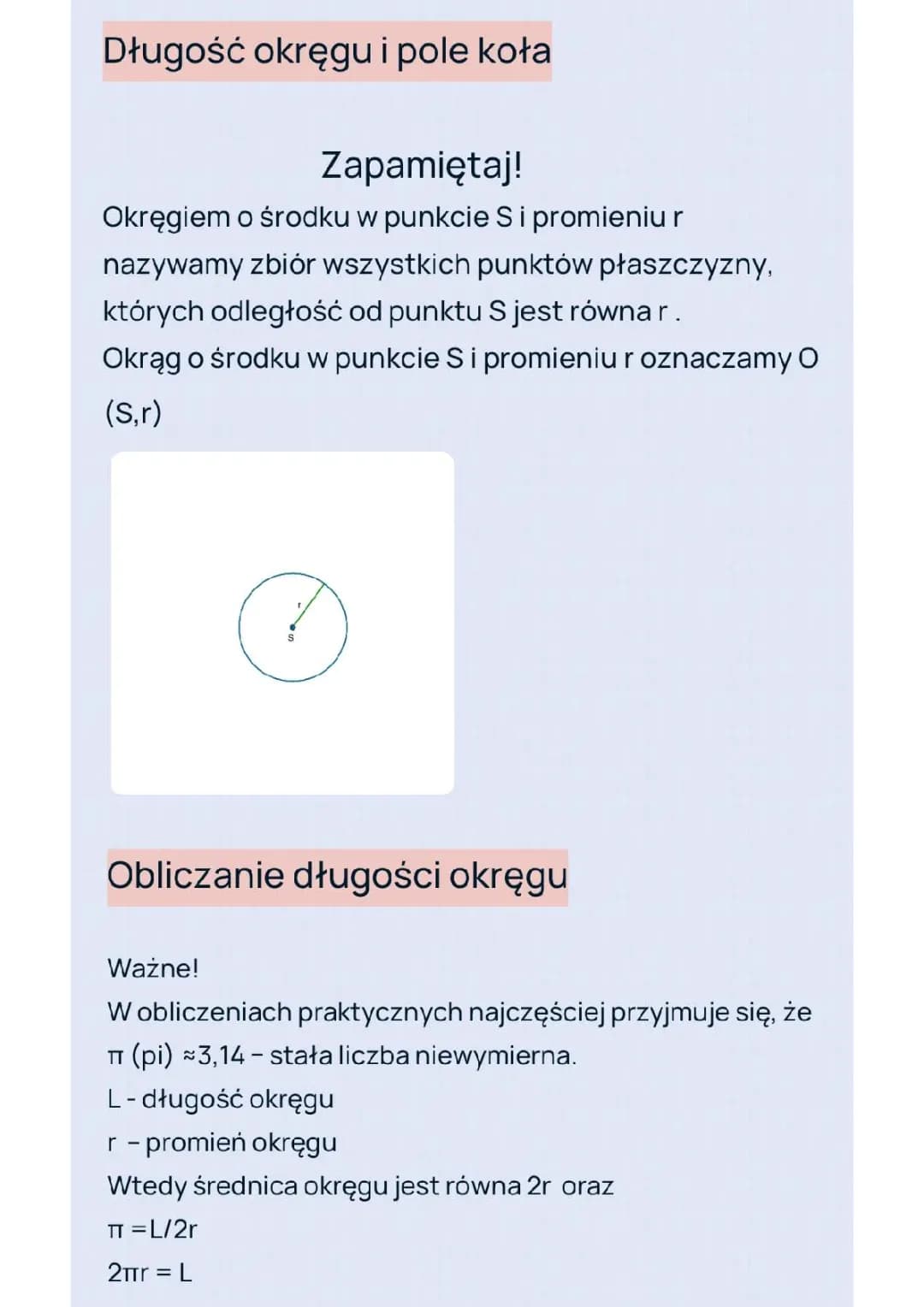 Jak obliczyć długość okręgu i pole koła