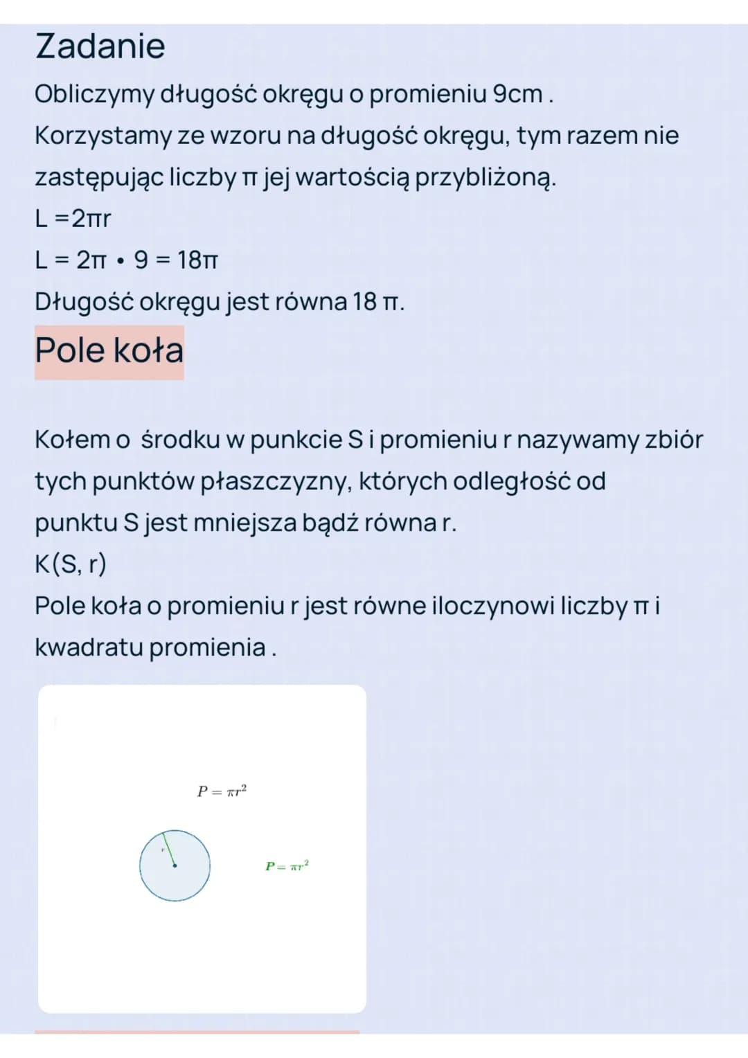 <h2 id="dugookrgu">Długość okręgu</h2>
<p>Jak obliczyć długość okręgu<br />
Okręgiem o środku w punkcie S i promieniu r nazywamy zbiór wszys