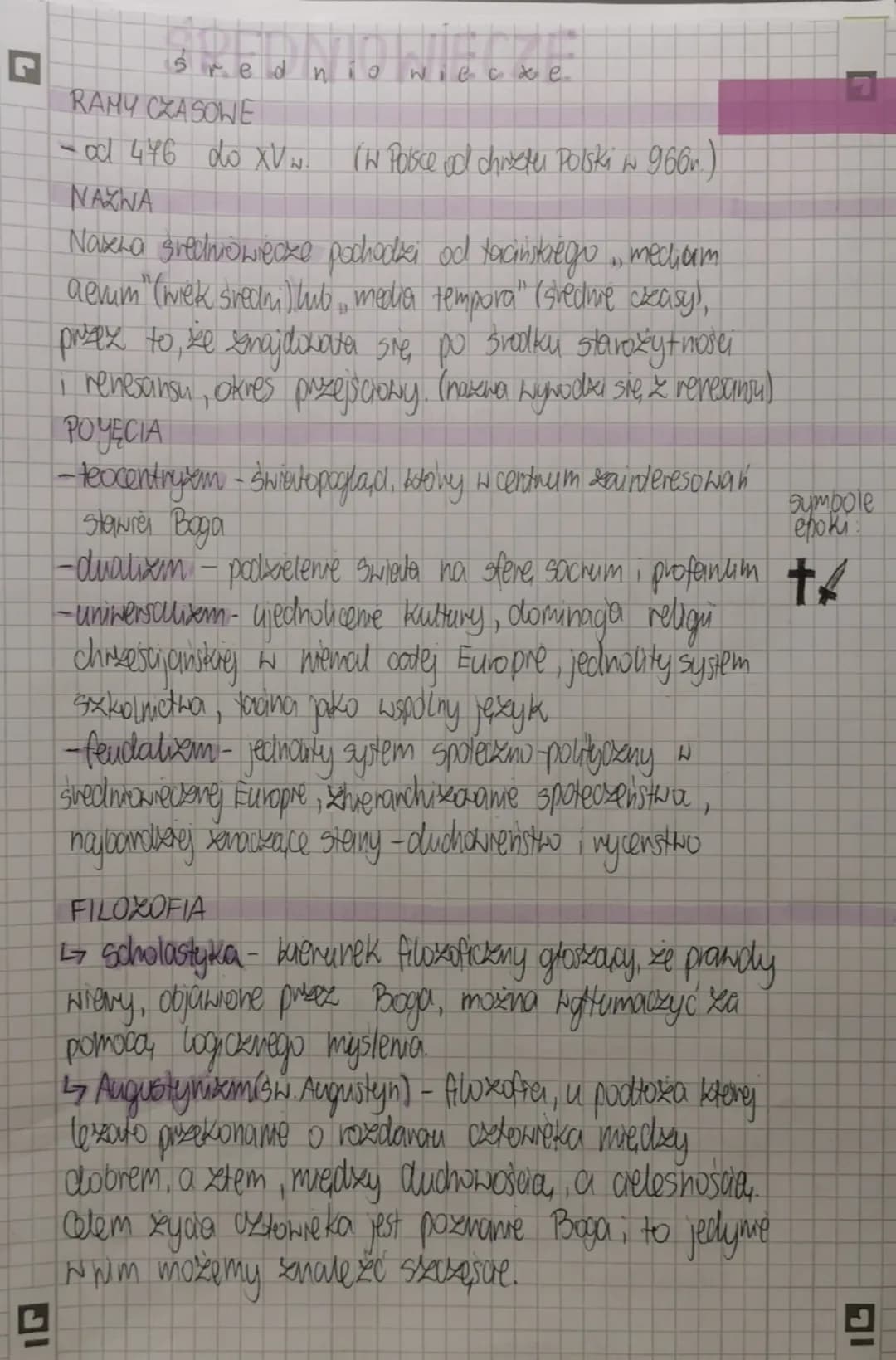 Srednio
wiec xe.
RAMY CZASOWE
- od 446 do XV w!
NAZNA
(W Polsce vd christu Polski w 966r.)
ad
Naxha średniowecke pochodzi od tacińskiego, me
