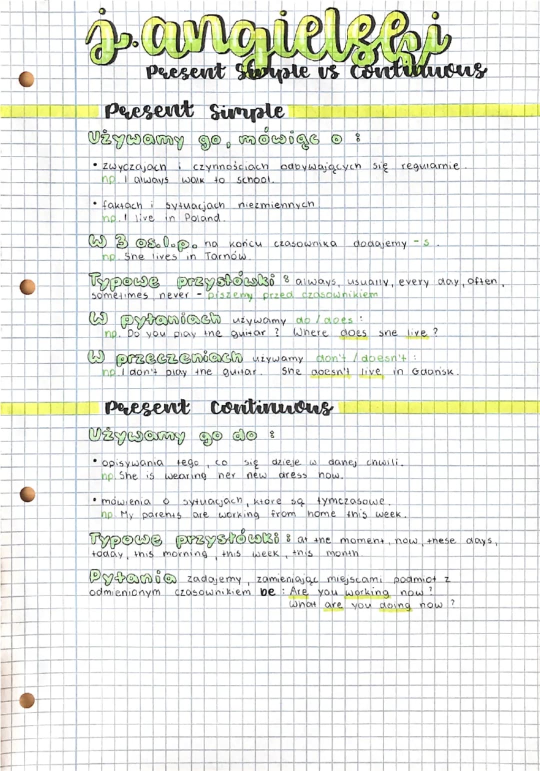 j. angielzei
Present surple us continuous
Present Simple
Używamy go, mowiąc o :
• zwyczajach
no. I always
czynnościach odbywających się regu