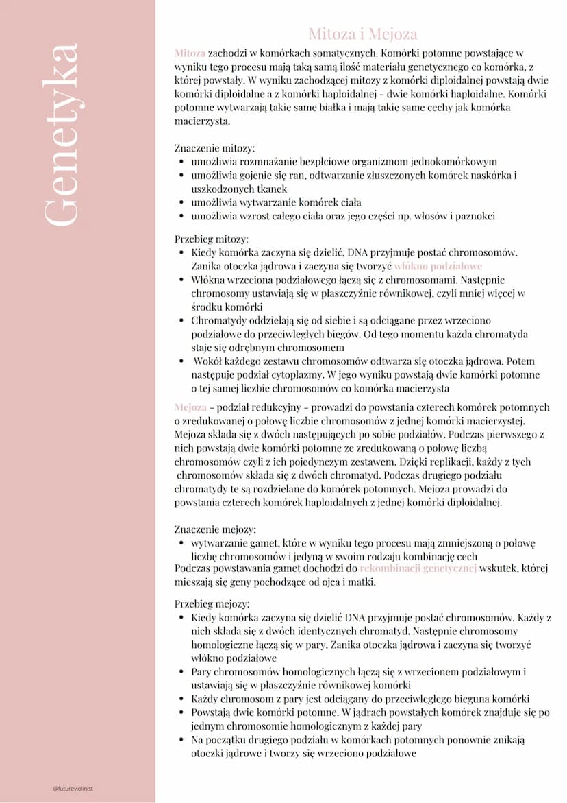 Genetyka
@futureviolinist
Czym jest genetyka?
Genetyka jest to nauka zajmująca się dziedziczeniem cech oraz zmiennością
organizmu. Za ojca g