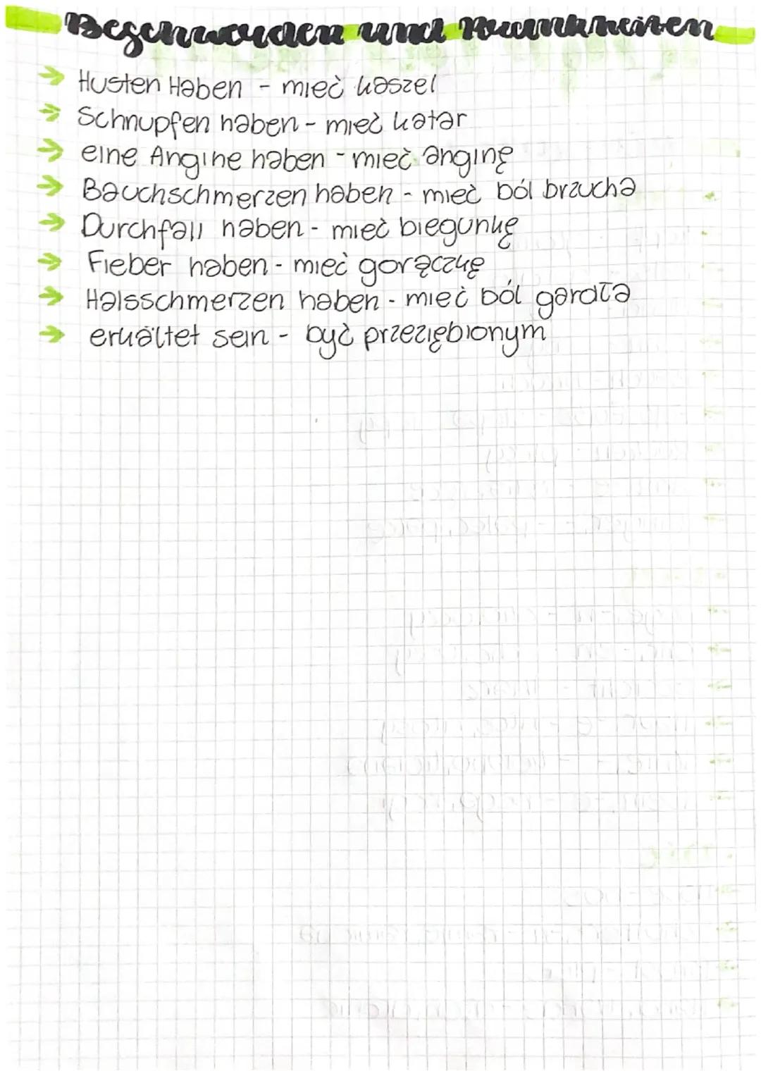 # aceaekabre

# Pörportciuc

- por

→ Kopf - groна

→ Hals - garato

→ Mund- usta

→ zahn - zęby

→ Bauch-brzuch

→ Fuß. Füße - stopa, stopy