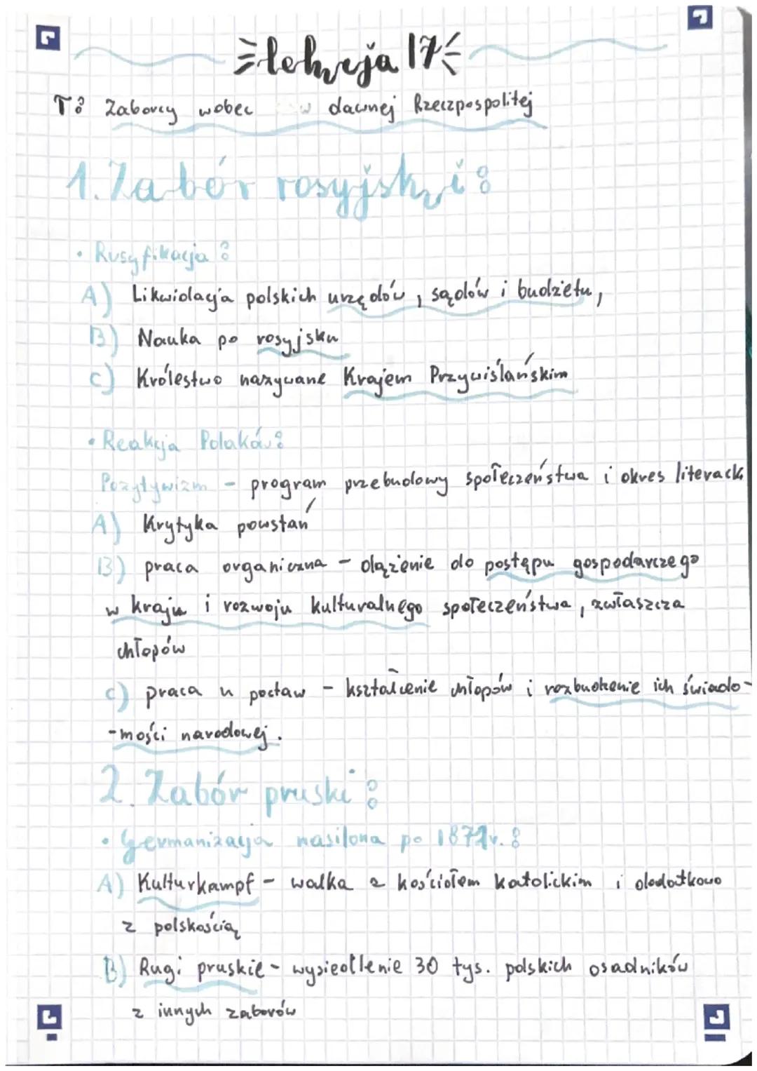 To Zabovey wobec
1. Zabór rosyjsh, i
Rusyfikacja:
A) Likwidlay'a polskich urzędów, sądów i budżetu,
13) Nauka po rosyjsku
c) Królestwo nazyw