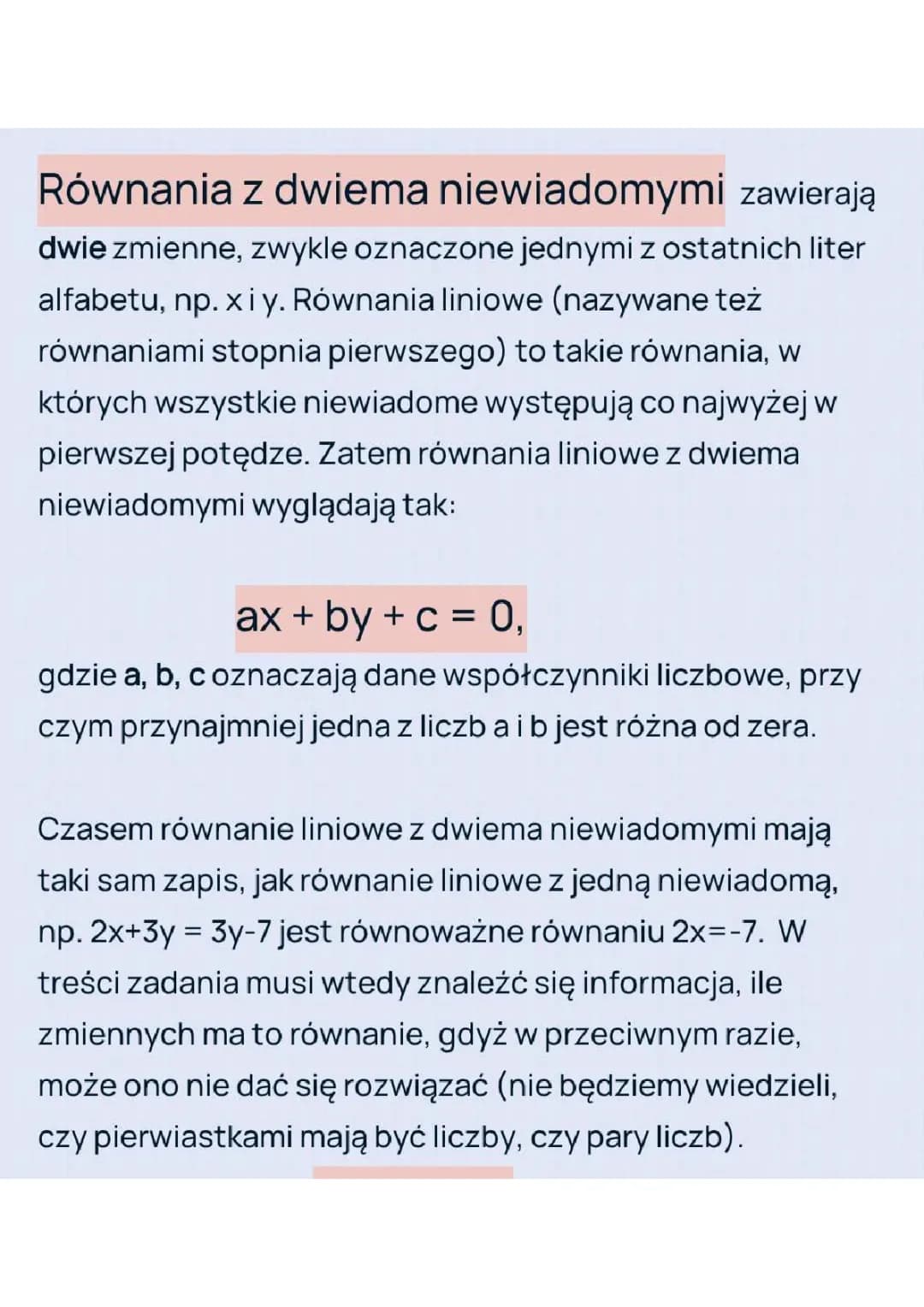 Jak rozwiązać równanie z dwiema niewiadomymi? Przykłady i zadania dla klasy 8