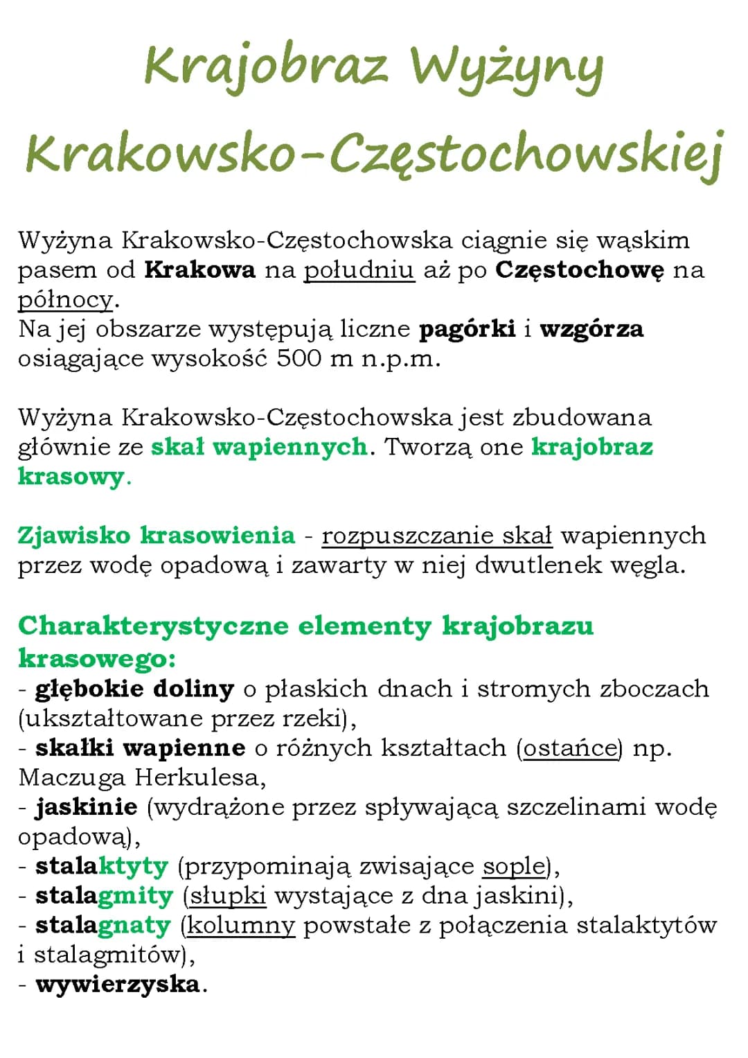 Krajobraz Wyżyny Krakowsko-Częstochowskiej (NE kl 5)