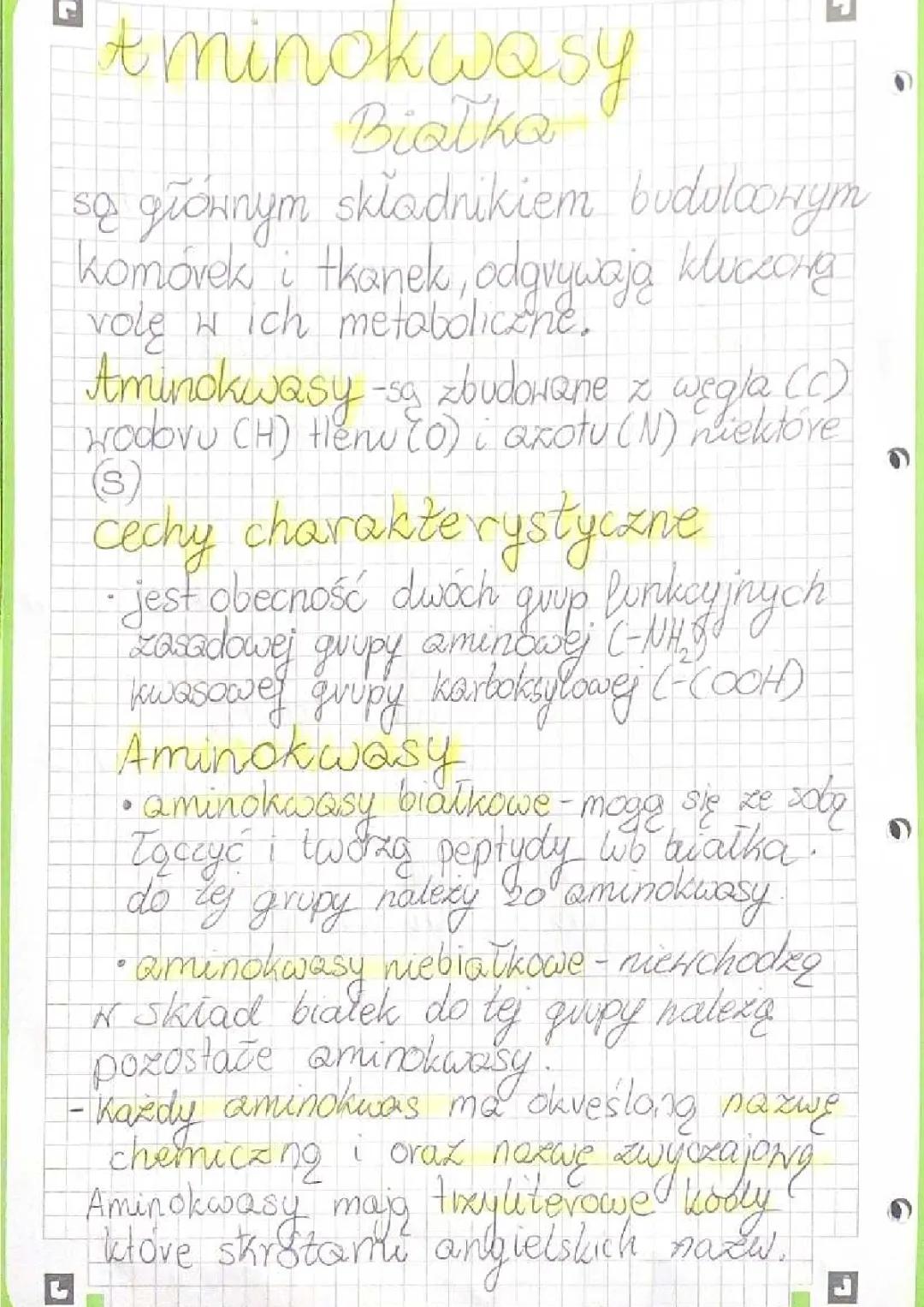 Białka biologia Lo1 zakres rozszerzony 