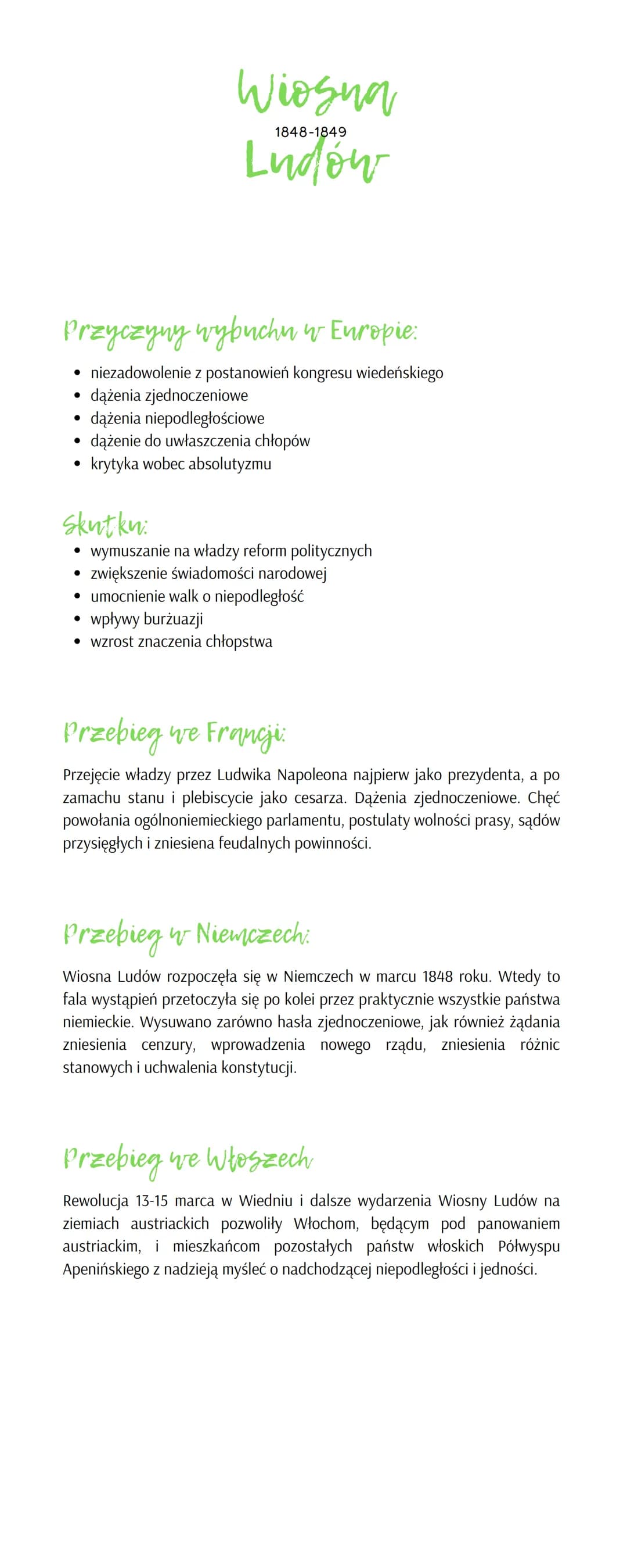 Przyczyny wybuchu w Europie:
• niezadowolenie z postanowień kongresu wiedeńskiego
dążenia zjednoczeniowe
dążenia niepodległościowe
dążenie d