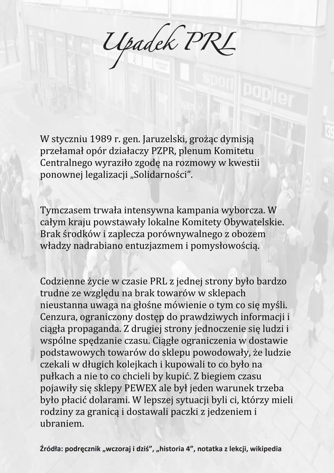 Upadek PRE
sport papier
Stan wojenny wprowadzony został w Polsce 13 grudnia
1981 roku i trwał do 22 lipca 1983 r.
Polacy wielokrotnie przeci