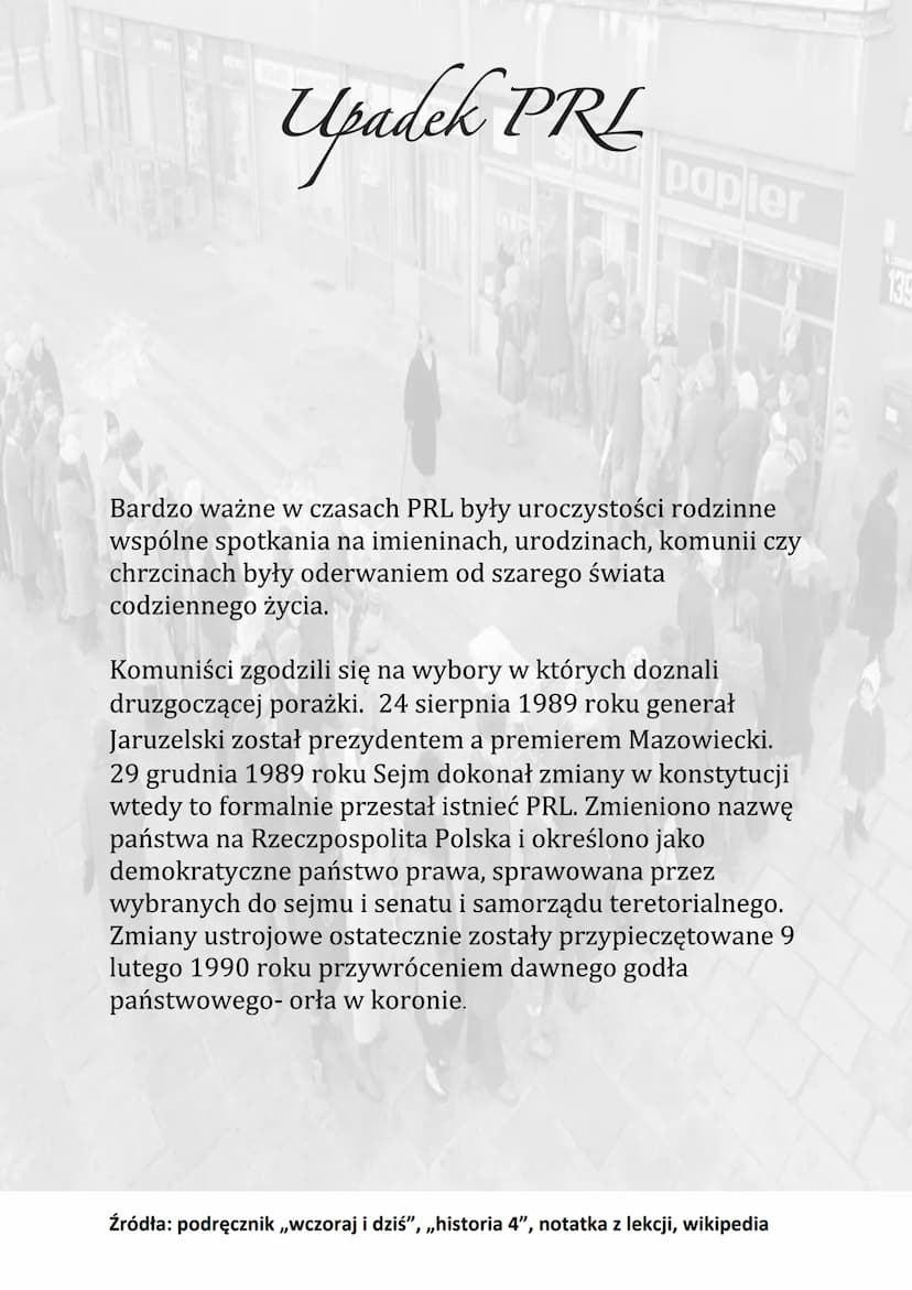 Upadek PRE
sport papier
Stan wojenny wprowadzony został w Polsce 13 grudnia
1981 roku i trwał do 22 lipca 1983 r.
Polacy wielokrotnie przeci