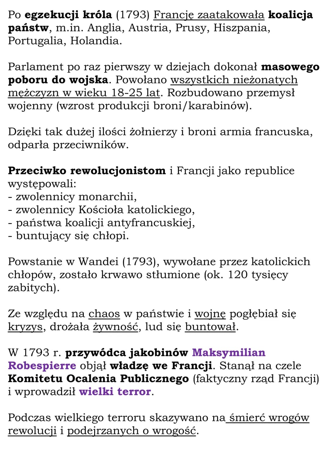 Od monarchii konstytucyjnej
do republiki
Zgromadzenie Narodowe:
- zdecydowało o przejęciu przez państwo dóbr
kościelnych,
- wydało Ustawę o 