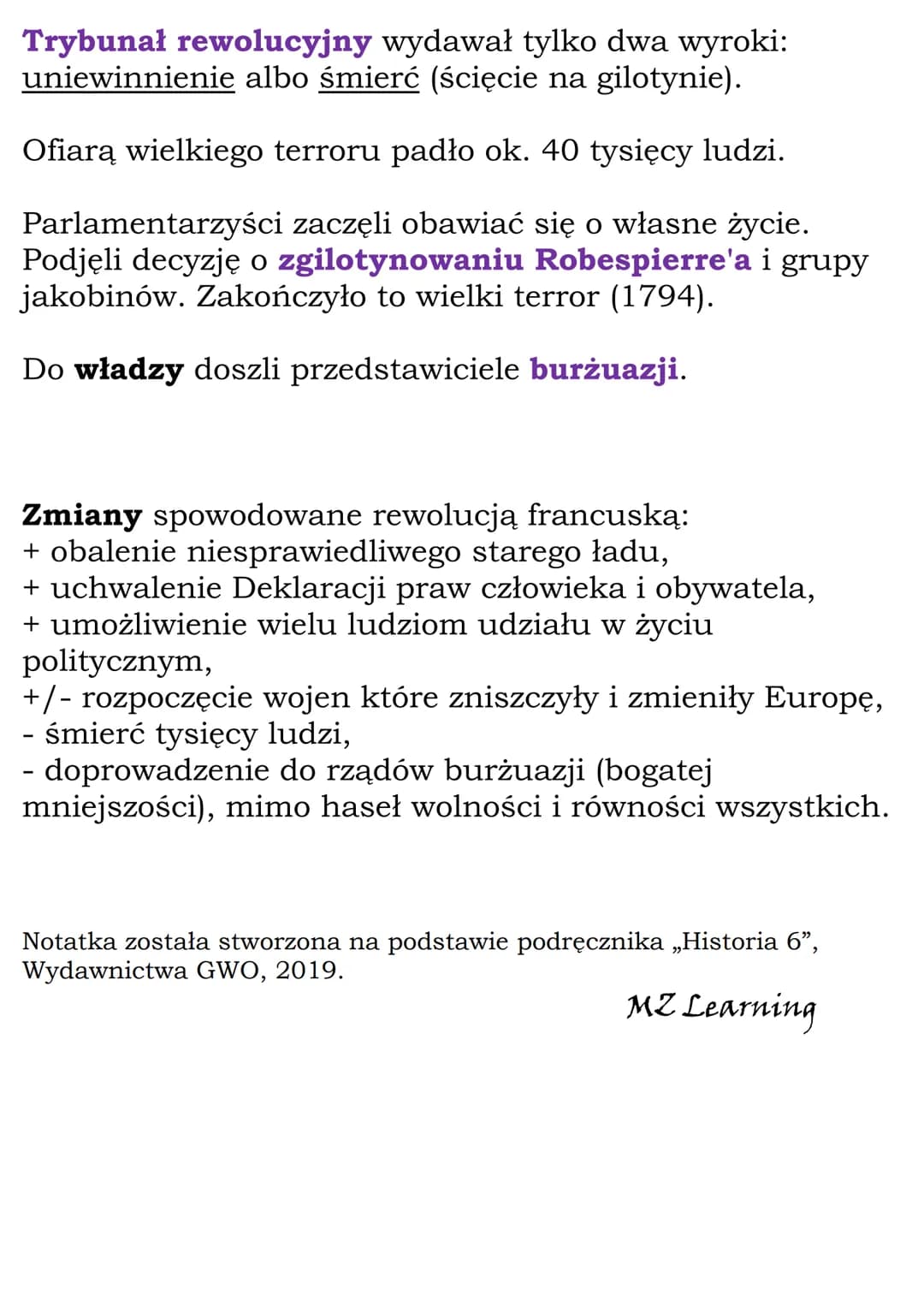 Od monarchii konstytucyjnej
do republiki
Zgromadzenie Narodowe:
- zdecydowało o przejęciu przez państwo dóbr
kościelnych,
- wydało Ustawę o 