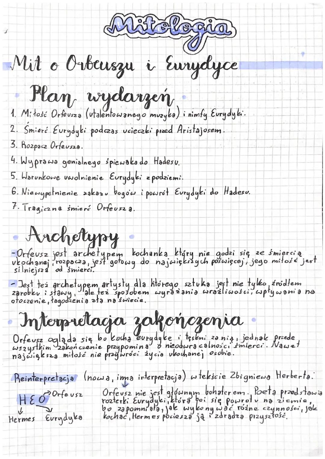 svaigia
Mit o Orbeuszu i Eurydyce
Plan wydarzeń
1. Miłośé Orfeusza (utalentowanego muzyka) i nimfy Eurydyki.
2. Smiera Eurydyki podczas ucie