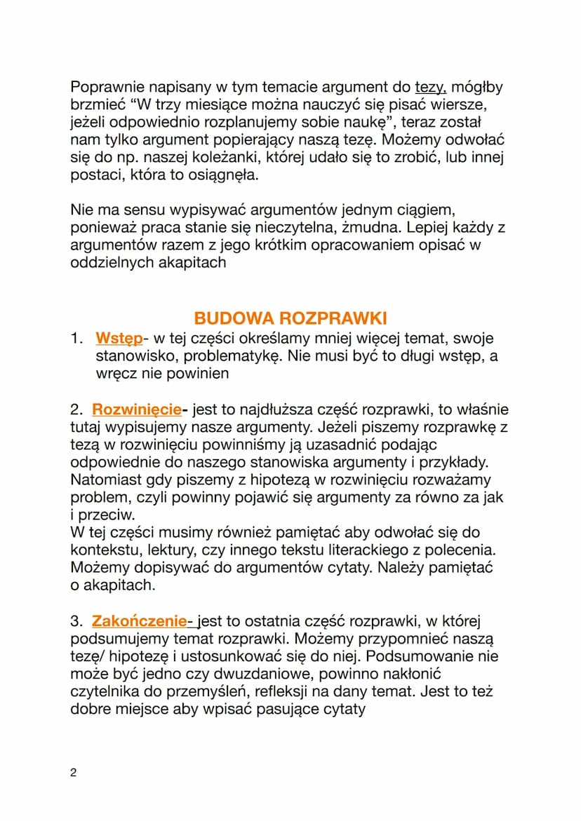 JAK NAPISAĆ ROZPRAWKĘ? KROK PO KROKU
Rozprawka jest to dłuższa wypowiedź pisemna, która powinna
składać się z 3 części: wstępu, rozwinięcia 