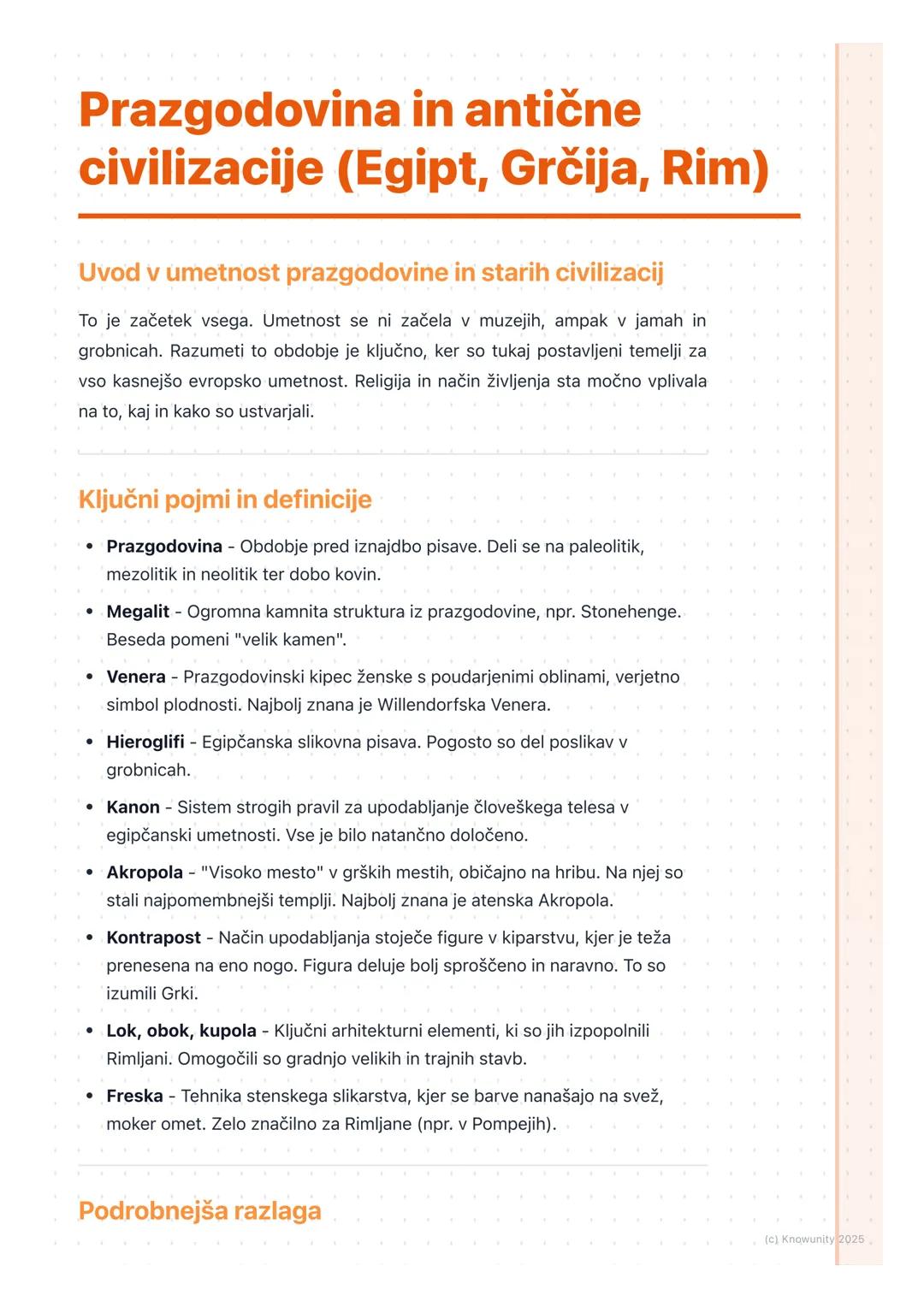 # Prazgodovina in antične
civilizacije (Egipt, Grčija, Rim)

Uvod v umetnost prazgodovine in starih civilizacij

To je začetek vsega. Umetno