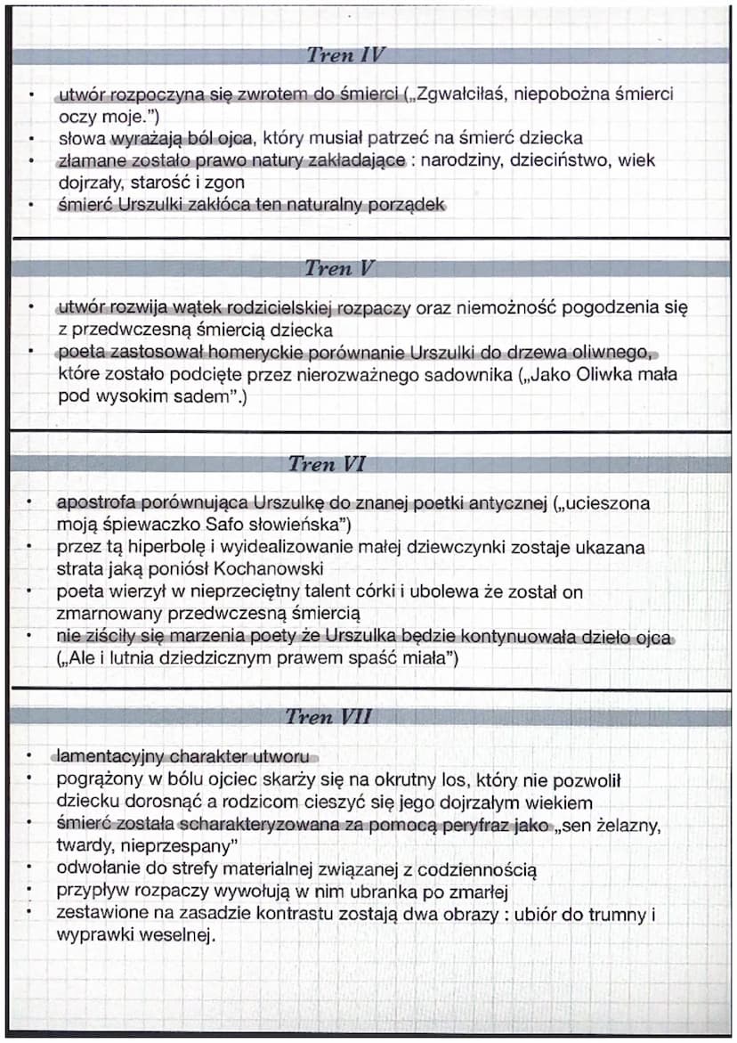 Treny (cykl)
Tren I
Jan Kochanowski
stanowi wprowadzenie do sytuacji opisanej w zbiorze
jego zadaniem jest zarysowanie ogromu cierpienia jak