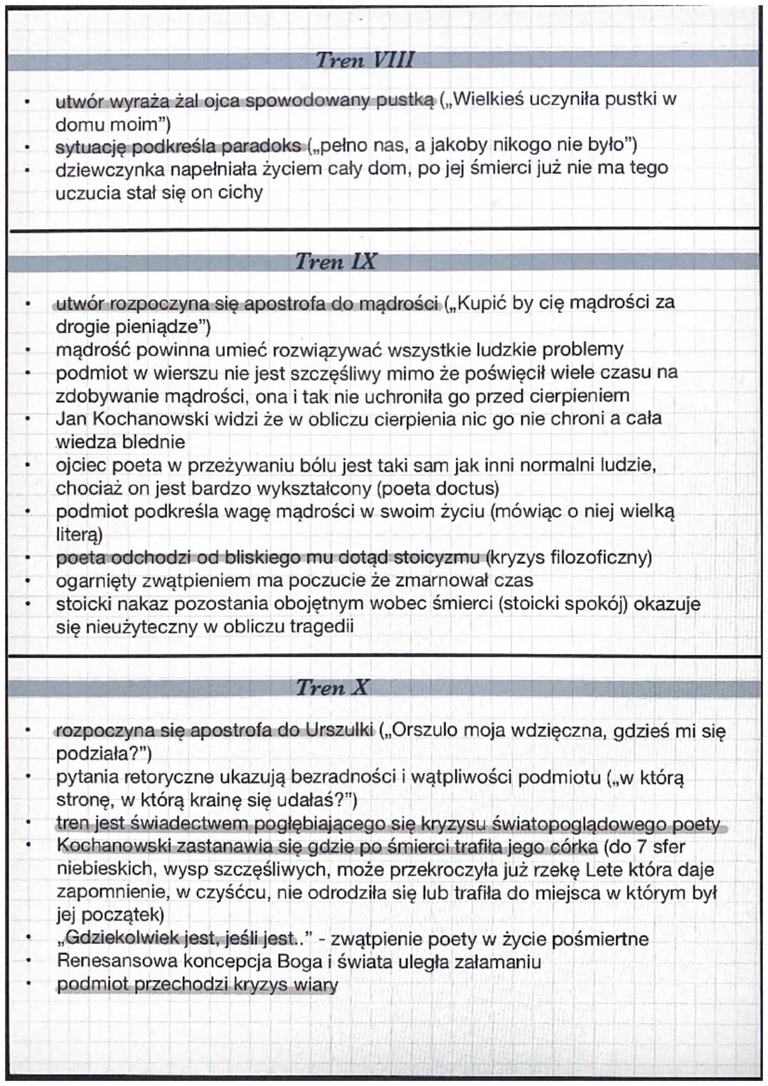 Treny (cykl)
Tren I
Jan Kochanowski
stanowi wprowadzenie do sytuacji opisanej w zbiorze
jego zadaniem jest zarysowanie ogromu cierpienia jak