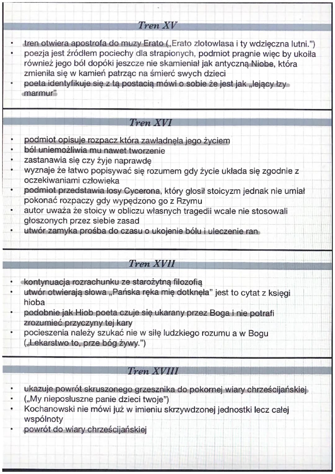 Treny (cykl)
Tren I
Jan Kochanowski
stanowi wprowadzenie do sytuacji opisanej w zbiorze
jego zadaniem jest zarysowanie ogromu cierpienia jak