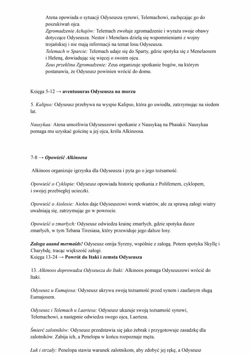 Odyseja
Mit o Odyseji Homera jest jednym z najważniejszych i najbardziej znanych mitów w
literaturze starożytnej Grecji. Odyseja to drugi z 