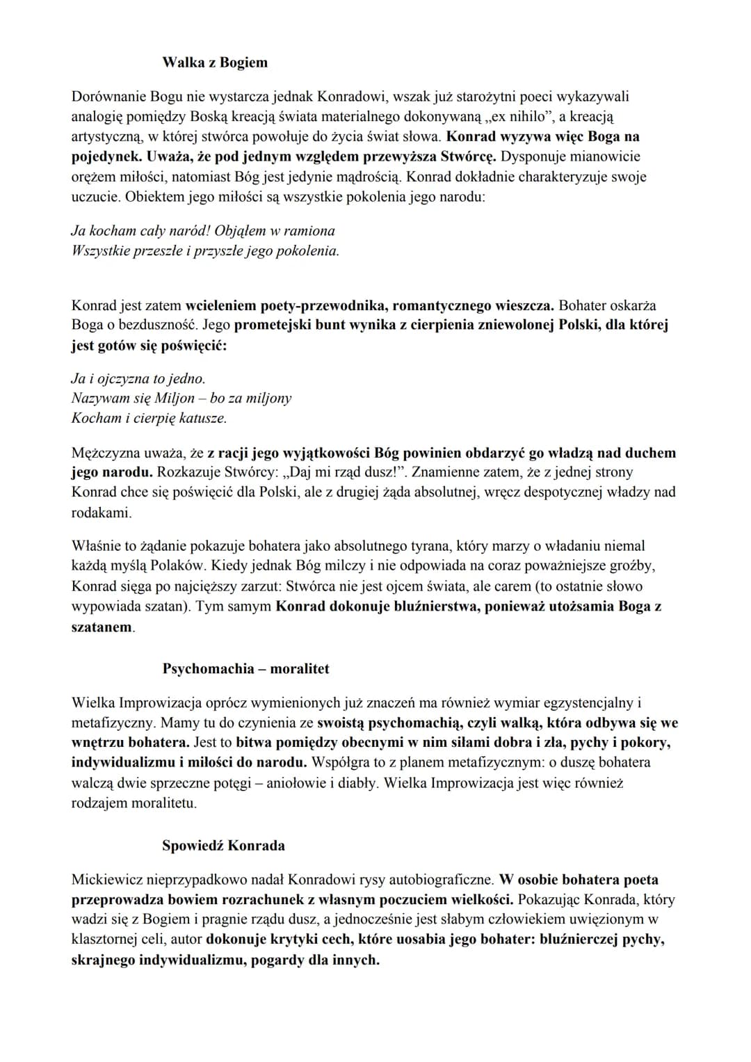 Adam Mickiewicz
Wielka Improwizacja - interpretacja
,,Wielka Improwizacja" to kluczowy fragment III części ,,Dziadów" przedstawiający monolo