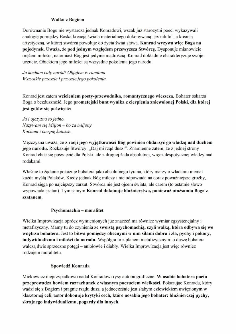 Adam Mickiewicz
Wielka Improwizacja - interpretacja
,,Wielka Improwizacja" to kluczowy fragment III części ,,Dziadów" przedstawiający monolo