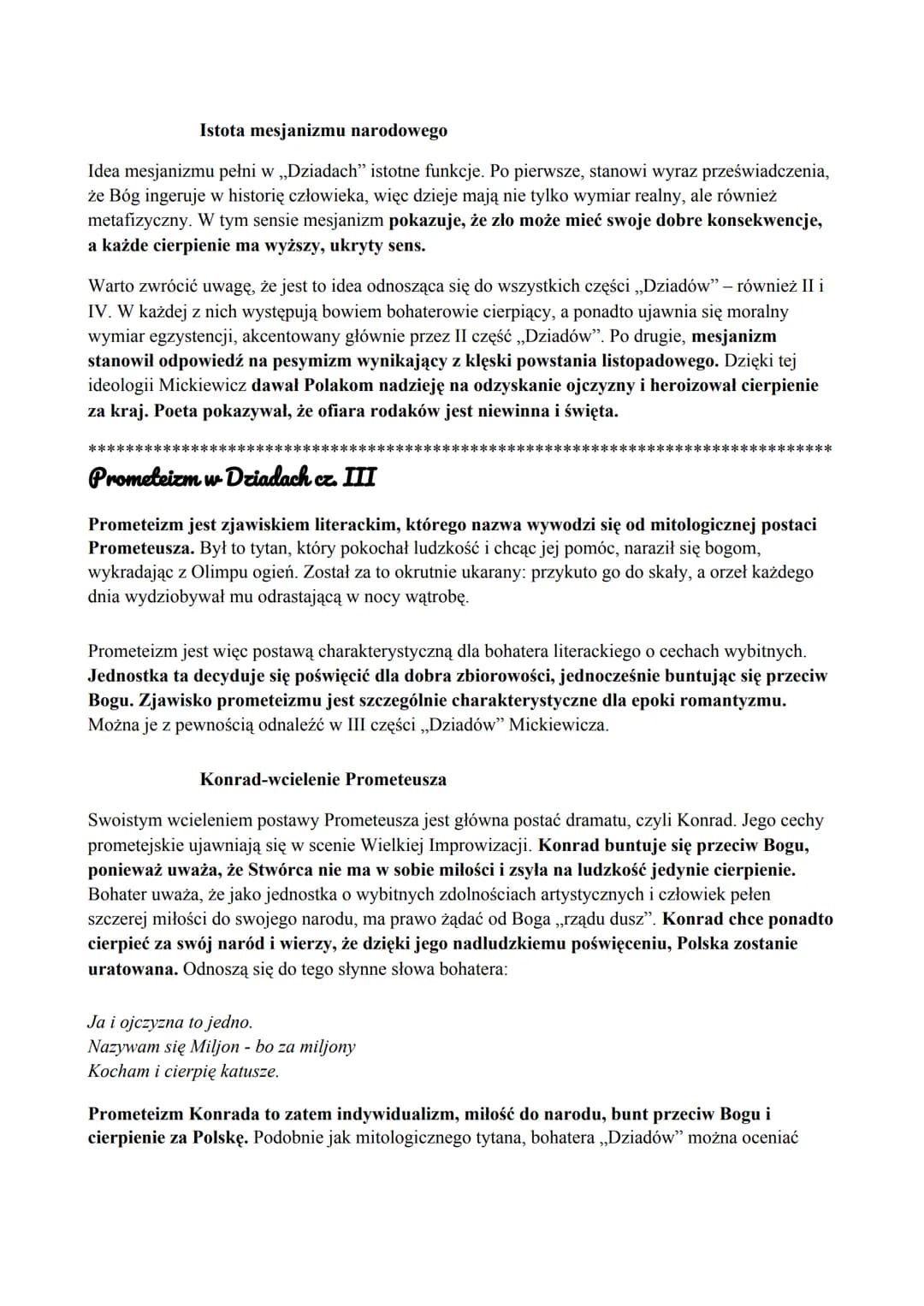 Adam Mickiewicz
Wielka Improwizacja - interpretacja
,,Wielka Improwizacja" to kluczowy fragment III części ,,Dziadów" przedstawiający monolo