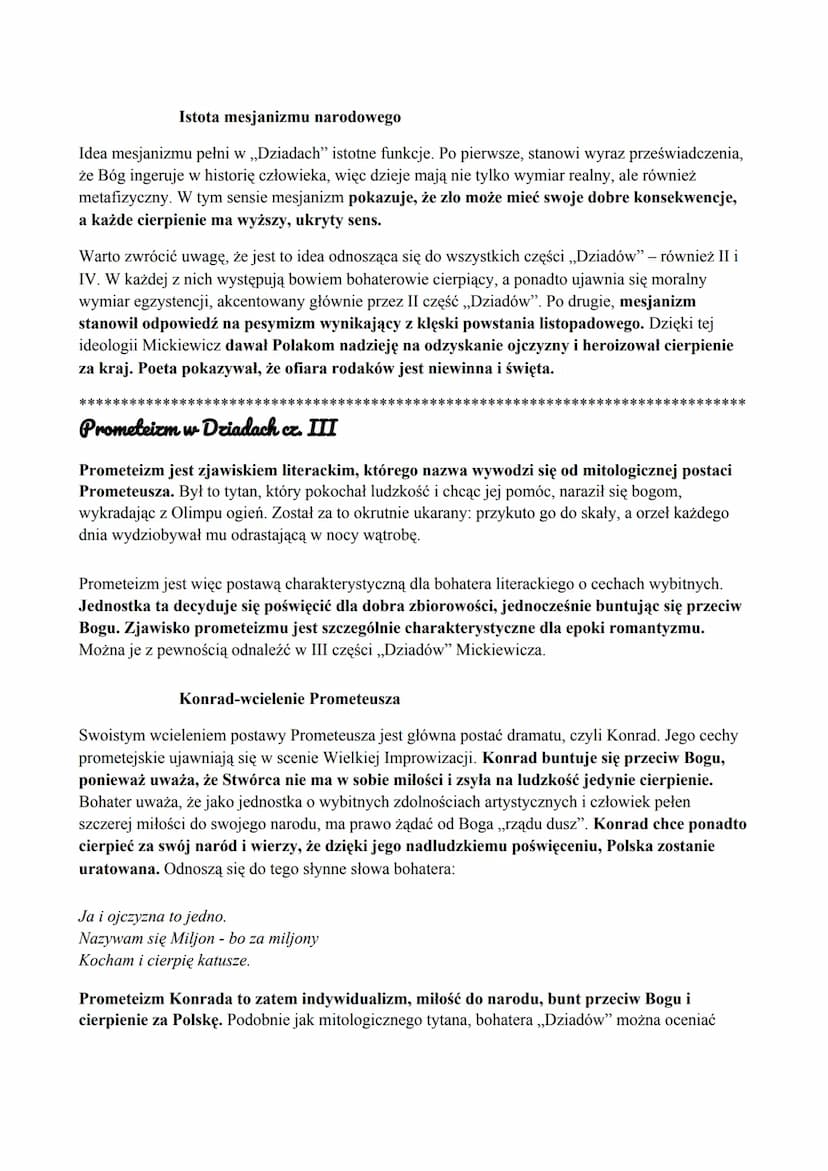 Adam Mickiewicz
Wielka Improwizacja - interpretacja
,,Wielka Improwizacja" to kluczowy fragment III części ,,Dziadów" przedstawiający monolo