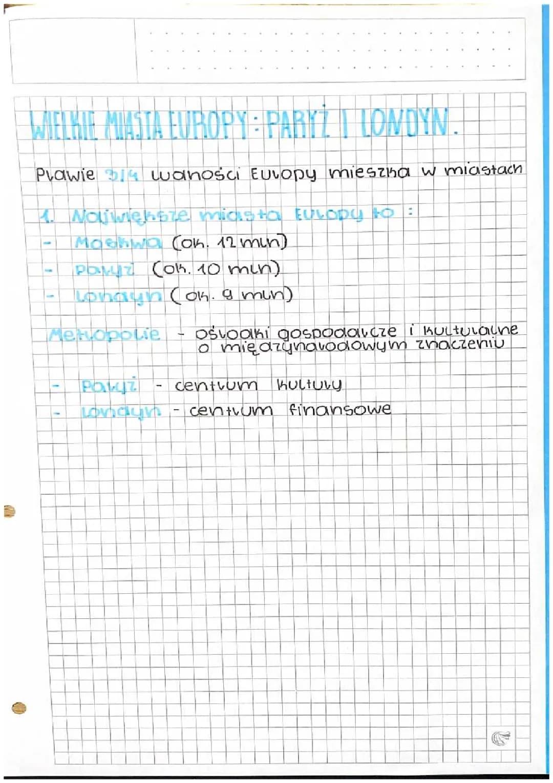 Wielkie miasta Europy: Paryż i Londyn.