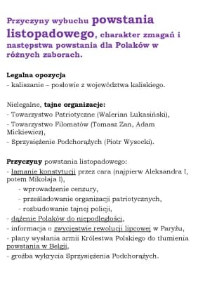 Know Powstanie listopadowe. Przyczyny wybuchu powstania listopadowego, charakter zmagań i następstwa powstania dla Polaków w różnych zaborach. thumbnail