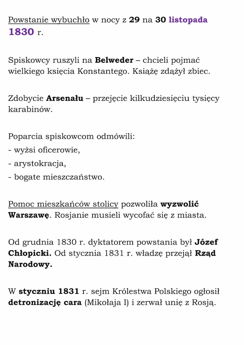 Przyczyny wybuchu powstania
listopadowego, charakter zmagań i
następstwa powstania dla Polaków w
różnych zaborach.
Legalna opozycja
- kalisz