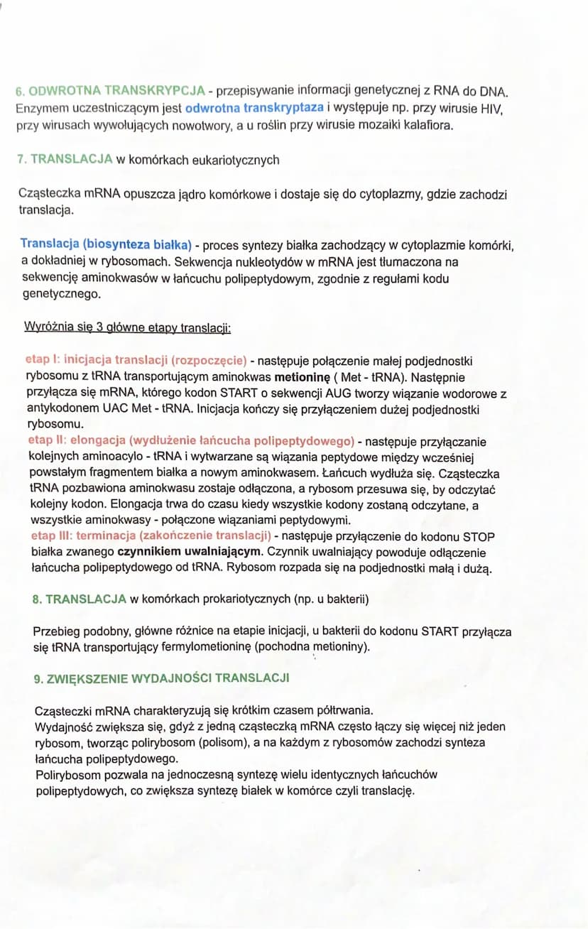 EKSPRESJA GENÓW
Komórki wytwarzają miliony różnych białek. Informacja o budowie białka i jego funkcji jest
zapisana w genach. Utworzenie bia