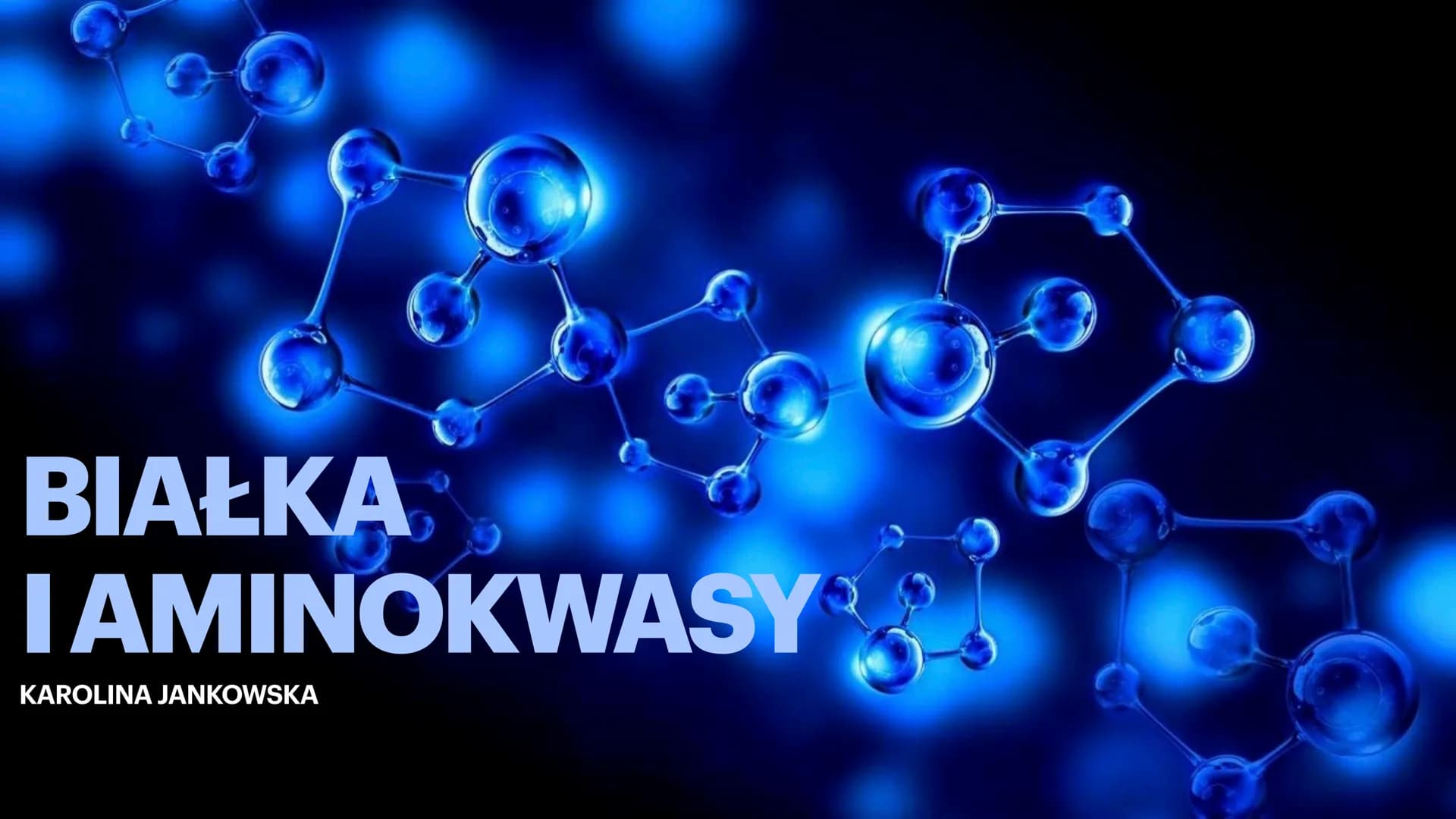 BIAŁKA
I AMINOKWASY
KAROLINA JANKOWSKA AMINOKWASY
CZYM SĄ?
Aminokwasy to związki chemiczne, które po
połączeniu się tworzą białko. Każde bia