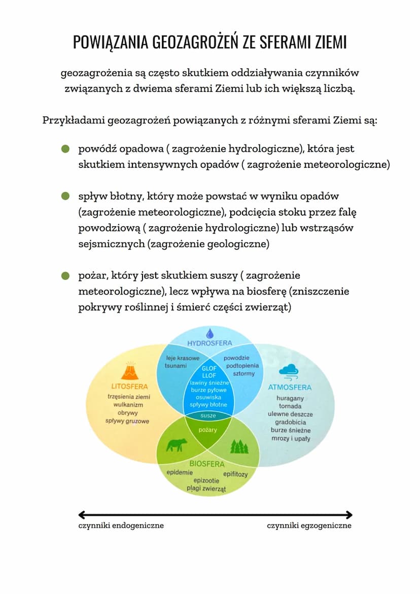 GEOZAGROŻENIA
GEOZAGROŻENIA
geozagrożenia to zjawiska i procesy geologiczne, meteorologiczne
oraz hydrologiczne, które są niebezpieczne dla 