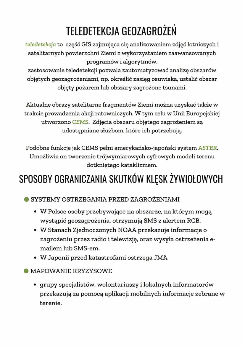 GEOZAGROŻENIA
GEOZAGROŻENIA
geozagrożenia to zjawiska i procesy geologiczne, meteorologiczne
oraz hydrologiczne, które są niebezpieczne dla 