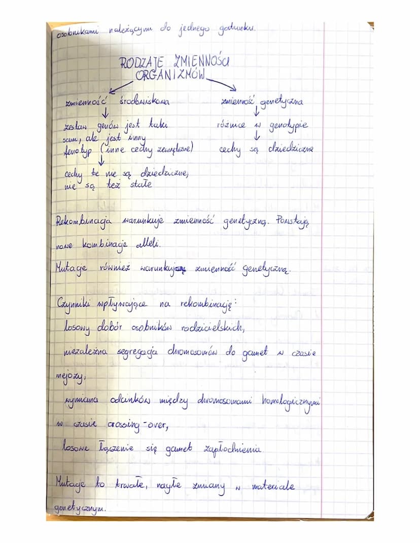14.01.2022r.
Lekcja
Temat: Imiemność organizmón. Mutacje
Zmienność
to
organizmów
występowanie różnic pomiędzy osobnikami należącymi do jedne