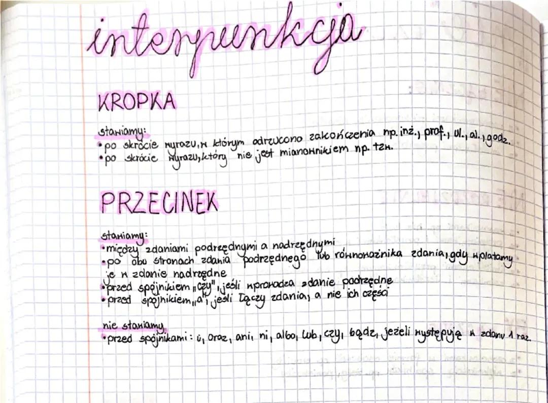 Interpunkcja: Zasady użycia przecinka i kropki