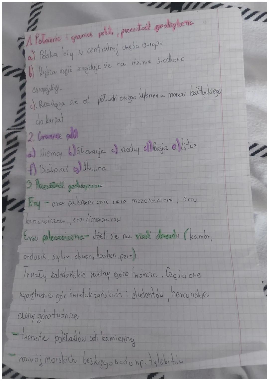 ! Położenic i granice polsk,, przesztość geologiorna
a) Polska leży w centralnej unes'a europy
b) Highsza część znajduje sie na mizinie środ