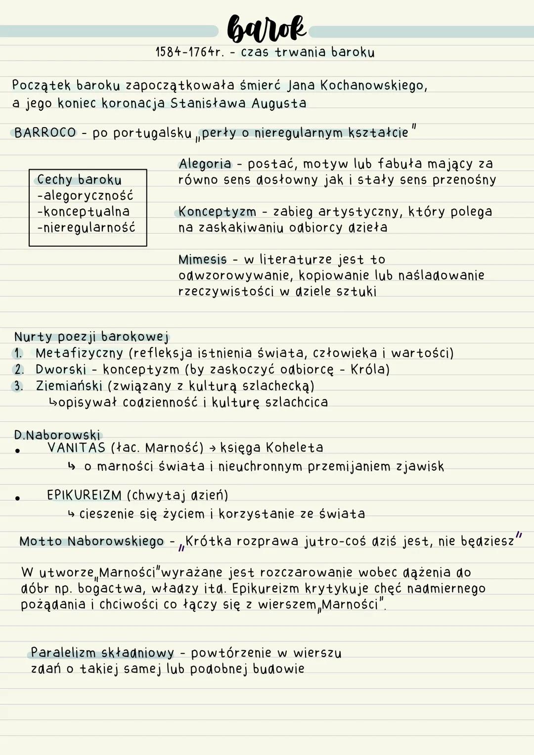 Barok w literaturze: Sarmatyzm i twórczość Sępa Szarzyńskiego i Naborowskiego